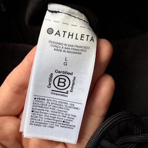 Athleta Allure High Rise Wide Leg NWT Black Active Pants Size Large - Picture 10 of 10